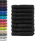 8X Gästetuch | Schwarz | 100% Baumwolle Frottier | Oeko-TEX® Standard 100 | Premium Qualität 500 g/m²