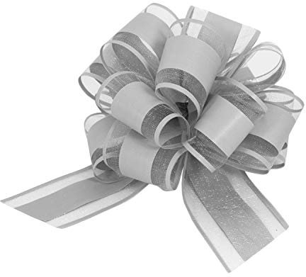 Oblique Unique® Geschenk Schleife mit Geschenkband Matt für Geschenke Tüten Zuckertüten zum Basteln Dekorieren Verzieren - Farbe wählbar (Grau)