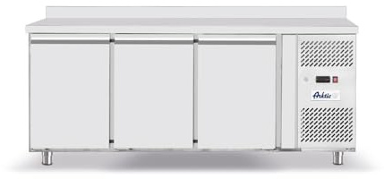 HENDI Tiefkühltisch, Dreiturig, mit 3 verstellbaren Regalböden, bis 40 kg pro Boden, Temperaturbereich: -18° bis -22°C, Kompressor, Gefrierschrank, 420L, 230V/600W, 1795x700x(H)850mm, Edelstahl