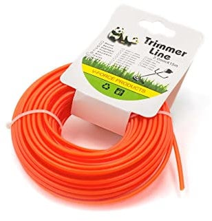 vhbw Filo Trimmer falciante Diametro 3mm per rasaerba decespugliatore - 15 Metri, Arancione, in Nylon, Resistente - Filo di Ricambio per tagliaerba