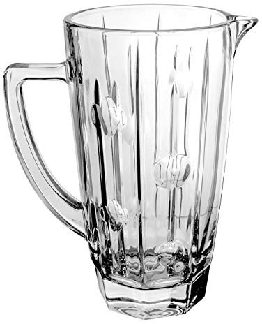 Hochwertiger Kristallglas Wasserkrug mit Henkel und Ausgießer - 1,3 Liter - schwere Qualität - Karaffe - Dekanter, Saftkrug, Weinkrug, Saftkrug,
