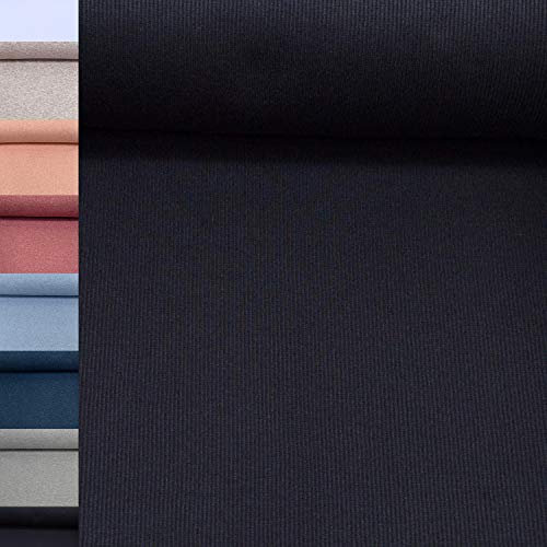 MAGAM-Stoffe Laura Bündchenstoff Grobstrick uni Bio Meterware 50cm (16. Schwarz)