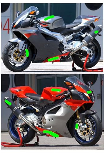 Twisted Melon Italienisches Motorrad RSV Mille 1000R 2004 Motorrad Grafik Kit Aufkleber Aufkleber (kann in andere Jahre passen)