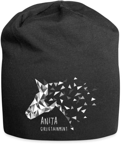 Spreadshirt Anita Girlietainment Low Poly White Design Jersey-Beanie, One Size, Schwarz