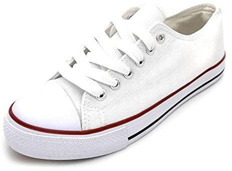 P&L ITALY COLLECTION Zapatillas de Lona Mujer Blanco Bambas Puntera Goma Loneta Blanca 40