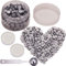 CRASPIRE 210PCS Wax Seal Beads, Silver Octagon Sealing Wax Beads Kit Packed in Can 9mm Wax Seal with 2Pcs White Tea Candles 1 PC Metal Wax Melting Spoon for Letter Greeting Card Wax Sealing Stamp