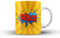 iCaseDesigner Personalised Comic Caption Ceramic Mug with Name or Message - 1. Yellow with Red Text