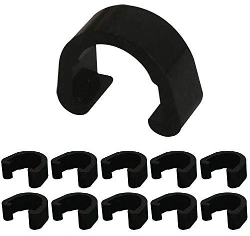 ANCLLO 10 PCs Schwarzmetall-C-Clips Klemmen U-Clips Schnalle MTB BMX Mountainbike-Fahrräder Bremskabel Umwerfer Schaltkabelführungen Schaltkabelgehäuseschlauch