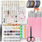 FANDAMEI Water Transfer Nail Art Stickers and Brushes Set - 54 Sheets Decals, Design Brush, Dotting Tool, Striping Tape, Gems & Rhinestones, Foil - Pink