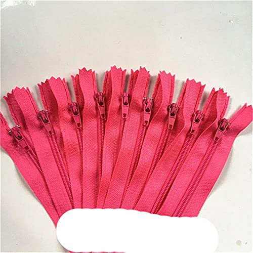 BJKHU 100 Stück 3# geschlossene Nylon-Spiralreißverschlüsse Schneider-Nähmaschine (3-40 Zoll) 7,5-100 cm-Rose, 100 Stück, 50 cm