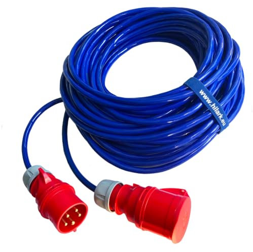 HILARK 5x2,5 mm² H07BQ-F 400V 16A Blau - Verlängerungskabel Gummikabel für Baustelle, Industrie, Outdoor - 25m