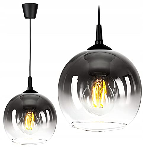FKL DESIGN Home Deco – Lampe Pendelleuchte Esstisch – Hängeleuchten & Pendelleuchten – Deckenlampe Hängend - Wohnzimmer - Küchenlampe - Beleuchtung Weiß Gelb - (Metall - Glas), Serie 328