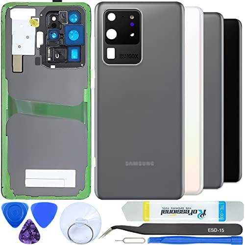 iStable Vetro Posteriore Scocca per Samsung Galaxy S20 Ultra 6.9'' inch Screen Back Cover Copri Batteria Imposta SM-G988B -Original Grigio