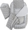 Medi Partners Babynest Nestchen Baby Set für Neugeborene - 100x60x15 Kuschelnest 5 teilig tragbar Nest zweiseitig Babynestchen Bett 100% Baumwolle (Sternen mit graue Minky)