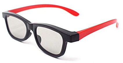 Ultra 4 Black and Red Adults Passive 3D Glasses for TV Men Women Polarized Wraparound For Use with RealD Movies Cinemas TVs and Projectors 3D Cinema Glasses Movie Glasses 3D Glasses Cinema