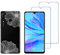 NOVAGO Compatible avec Huawei P30 Lite -Pack 2 en 1-Coque Souple Solide Anti Choc avec Impression + 2 Films Protection écran Verre trempé résistant (Coque+2 Films, Fleur Blanche)