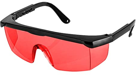 NEO TOOLS Lasersichtbrillen, erhöhen die Sichtbarkeit des Laserstrahls | Aus rot gefärbtem Kunststoff, Etui geliefert, Um die Brille vor Beschädigungen zu schützen