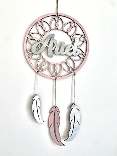 Personalisierter Traumfänger mit Namen, Traumfänger aus Holz, individueller Traumfänger, handgefertigter Traumfänger für Schlafzimmer