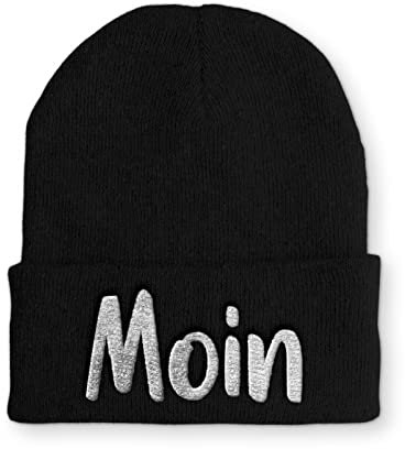 Moin Statement Wintermütze lustiges Statement für den Winter, Farbe: Black