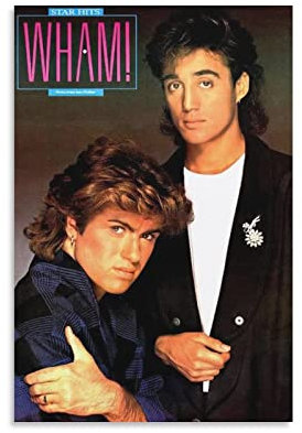 Wham! Poster Musikposter Band Poster Retro Nostalgie Poster Leinwand Wandkunst Poster Dekorativ Modern Home Druck Bild Kunstwerke Poster 61 x 91,4 cm (60 Stück)