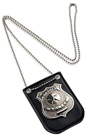 PARTY DISCOUNT NEU FBI/Polizei-Abzeichen mit Kette