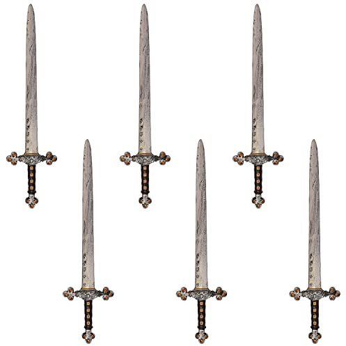 Adults Gladiator Sword - Pack of 6-29.5/75cm Roman Viking Barbarian Cosplay Fake Plastic Sword - Mens Womens TV/Film Game Warrior Historical Fancy Dress Costume Accessory