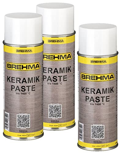 BREHMA 3x Keramikpaste Spray 400ml, metallfrei, Spraydose, klar