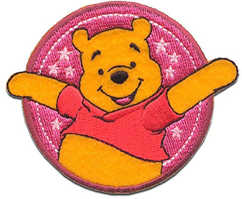 Comercial Mercera Disney © Winnie Puuh Sternchen - Aufnäher, Bügelbild, Aufbügler, Applikationen, Patches, Flicken, Zum Aufbügeln, Größe: 8,2 x 7,9 cm
