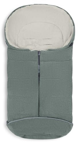 ABC Design Winterfußsack - gepolsterter Fußsack für kühlere Temperaturen - variable Anpassung an den Gurt des Kinderwagens (aloe)