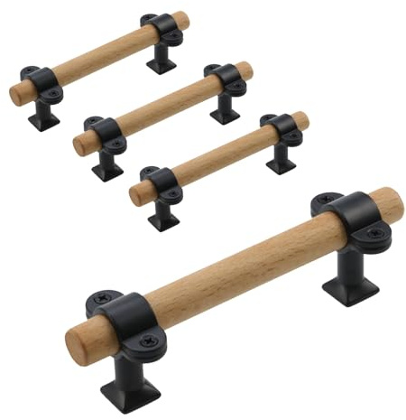 T Tulead 4PCS Adjustable Wood Cabinet Handles Hole Distance: Max. 3.78