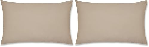 Catherine Lansfield Easy Iron Percale Standard Pillowcase Pair Natural (Pack of 2)