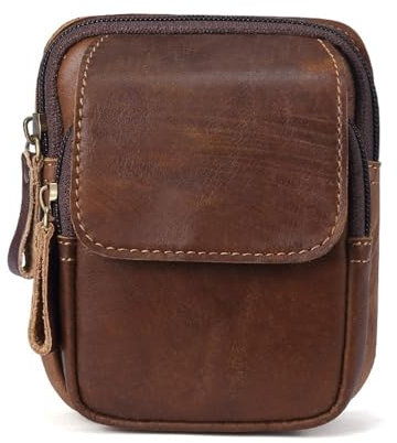 Étui Ceinture en Cuir, Pochette Téléphone Portable avec Boucle Ceinture, Sac Ceinture pour Gadget Utilitaire Compact, pour Camping Randonnée Cyclisme Pêche Escalade