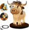Neioaas Kuh Yak Tischlampe, kleines Tier Nachtlicht, Highland Cow Tischlampe mit USB, tragbare Tischlampe bemalte Kuh Dekorationen für Wohnzimmer Schlafzimmer, Nachttischlampe Geschenk für Mädchen Mam