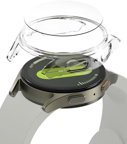 Ringke Coque en Verre Trempé Compatible avec Samsung Galaxy Watch 7 44mm [Slim] Transparente Solide Rigide Bumper Étui Protection Anti-Rayures pour Coque Galaxy Watch 7 44mm - Clear