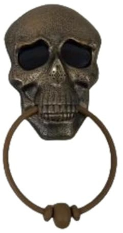 Sonnette de porte d'Halloween avec tête de mort, sonnette de porte hantée avec son, globe oculaire , accessoires effrayants d'Halloween pour la porte d'entrée A
