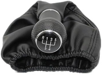 Zündspule Auto Für VW Für Polo Für Classic 6N 6N2 Für Lupo Für Caddy 1996 1997 1998 1999 2000 2001 5 Geschwindigkeit Auto Schalthebel Schaltknauf Ledermanschette Zündspule Gummistiefel Stecker(Black)
