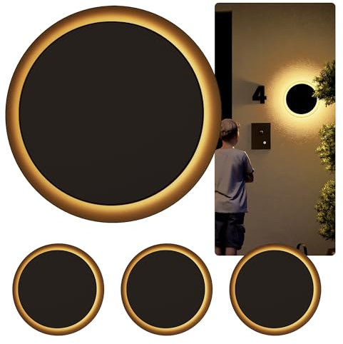 SSC-LUXon 4er Set IRELIA runde Wandlampe Ø 30cm indirektes Licht warmweiß/neutralweiß/kaltweiß - Wandleuchte schwarz Innen & Außen IP65