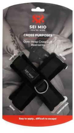 SEI MIO - Cross Cuff Handcuffs - Stylish and Secure Restraints for Bondage and Role Play - Perfect for Adding Excitement to Your BDSM Sex Toys Collection and Enjoying Sensual Exploration