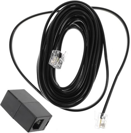 Generisch Nahtlose Verbindung Telefonkabel 15ft Kurzes Telefonkabel Kabel Heftklammern Schwarz Telefondraht