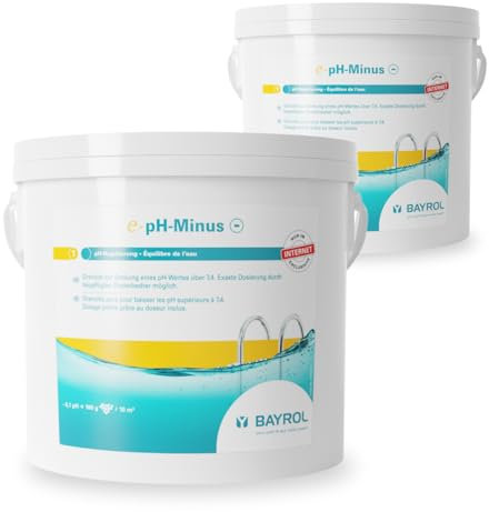 BAYROL e-pH-Minus Granulat 2 x 6 kg - senkt schnell einen zu hohen pH Wert im Pool - inkl. Dosierbecher - pH Senker - pH Regulierung Pool