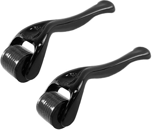 Rwotlls Derma Roller Microneedling Roller für Gesicht – 0,25 mm (2P Schwarz)