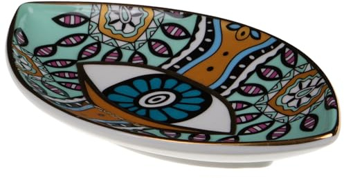 VILLFUL Devil's Eye Tray Jewelry Shape Organizer Dish Evil Plate Ring Display Stand Ceramic Jewelry Dish Key Bowl Holder Ring Holder Decorative Tray Earring Plate Ceramics