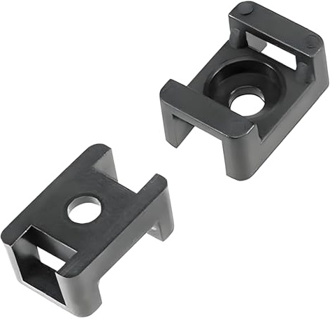 EzySup 150 clips de montaje para bridas de cables de hasta 9 mm, diseñados para tornillos de 5 mm (M5), color negro