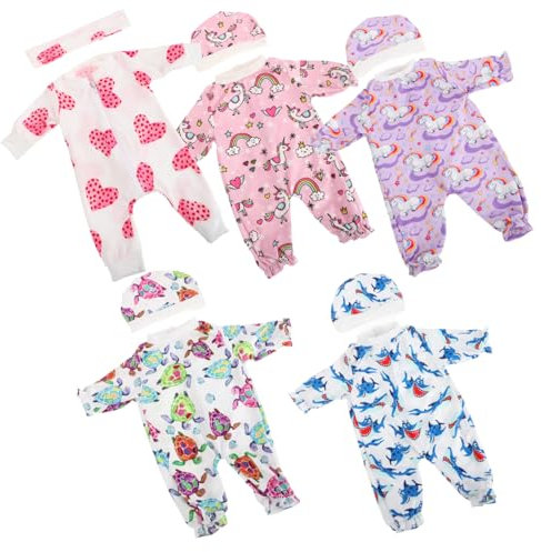 KONTONTY 5 Sätze Puppenkleidung realistische Babypuppensachen Babypuppe und Zubehör Mini-Puppen Babypuppe mit Kleidung Zubehör für Babypuppen Puppenzubehör für Jungen Stoff