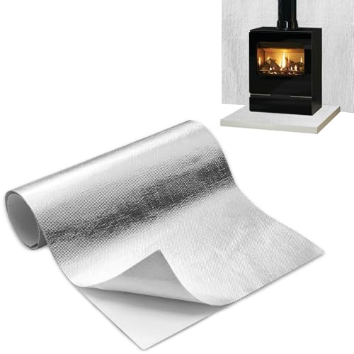 Hitzeschutzmatte, 60 x 280 cm Hitzeschutzfolie Selbstklebend, Isolierfolie, Hitzeschutzmatte Selbstklebend Rückseite, für Aluminium Schlauch Rohrisolierung, Platte Badezimmer Auto