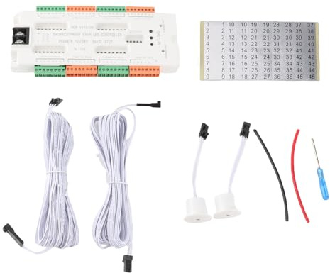 Cocoarm Controlador de Luz de Escalera LED del Sensor de Movimiento, Controlador de Luz de Paso de Escalera de Escalera Automática Inteligente en Cascada con 32 Grupos Puerto, Material