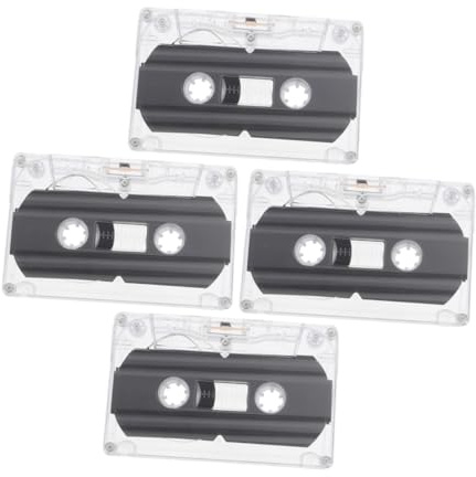 Gadpiparty Leere Audiokassetten auspc Material Vintage Stil 4 Stück aus pc Material Nicht Leicht zu Brechen für Selbstgemacht Kassettenband Dekoration und Vielseitige Anwendungen