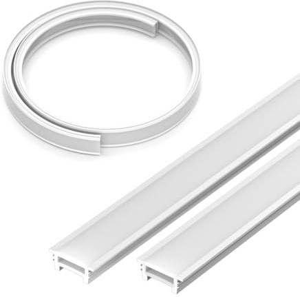 FCOB T2010 1M Neon Silikon Profile Milchweiß Silikon Kanal 120° Flexibel | 120° Flexibel Auflichtbeleuchtung für ≤18mm COB SMD LED Streifen(Nicht inhalt LED Streifen)