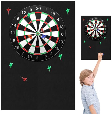 MIUUIPI Dartboard Wandschutz, Filz-Dartboard-Wandschutz Selbstklebend Dartscheiben Umrandung, Dart Wandschutz Dart Backboard Därtboard-Schutz für Wändschütz Filz-Dartboard-Rückseite Filz-Wandfliesen
