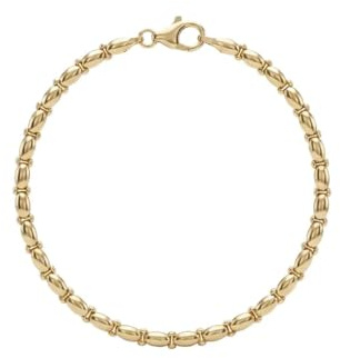Suzan Gold® 375 Echtgold Armband für Damen mit ovalen Gliederelementen filigran elegant hypoallergen wasserfest – Oliva Loop – zeitloser Goldschmuck als stilvolles Geschenk für Frauen